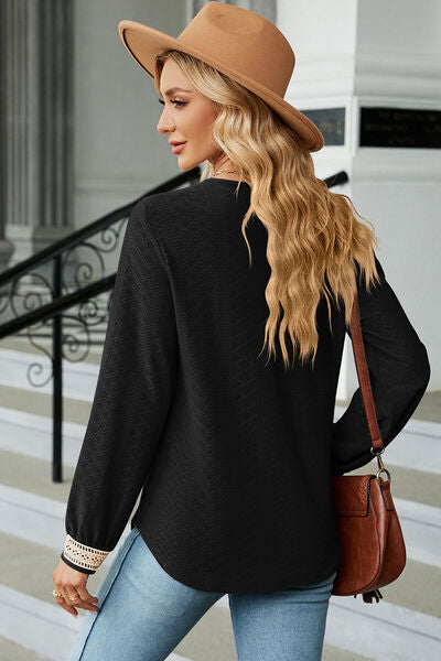 V-Neck Long Sleeve T-Shirt Shop One Place