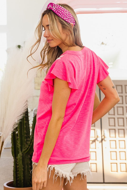 BiBi Leopard Contrast Round Neck T-Shirt Shop One Place