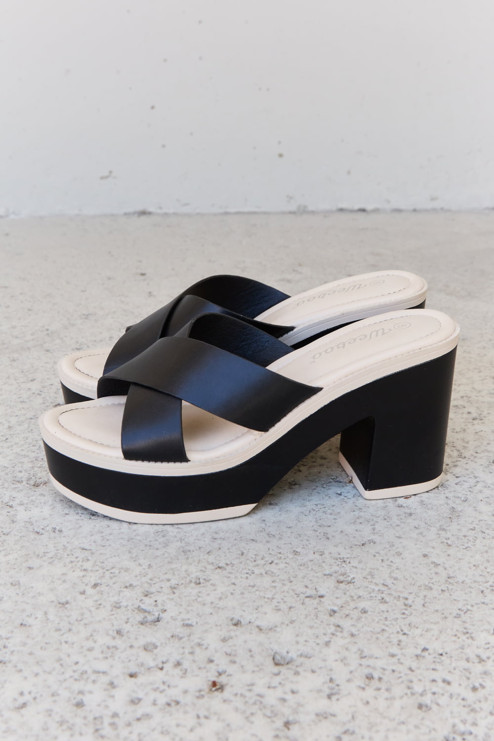 Weeboo Cherish The Moments Contrast Platform Sandals in Black Shop One Place
