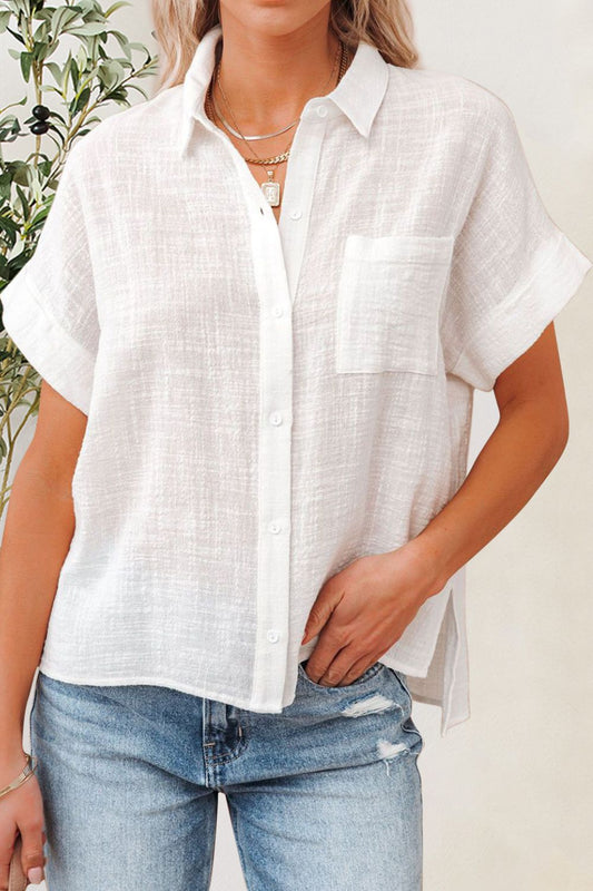 Button Up Short Sleeve Shirt Shop One Place