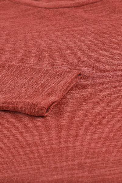 Round Neck Top and Drawstring Plaid Pants Lounge Set Shop One Place