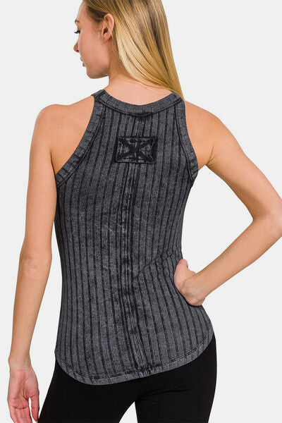 Zenana Ribbed Grecian Neck Tank Shop One Place
