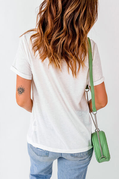 HAPPY EASTER Round Neck Short Sleeve T-Shirt Shop One Place