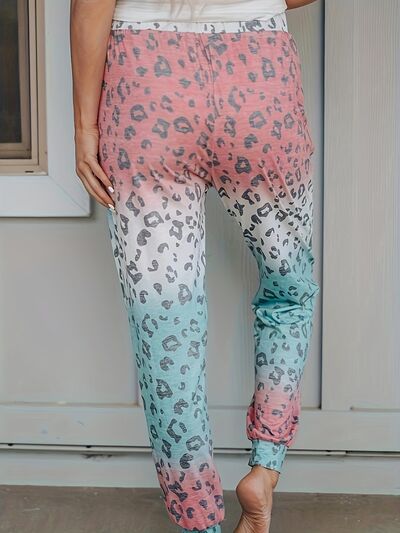 Drawstring Leopard Pants with Pockets Shop One Place