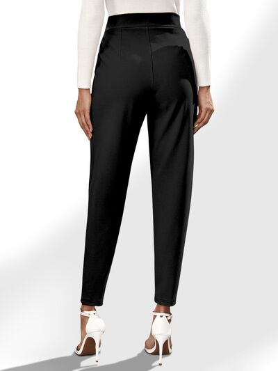 High Waist Straight Pants with Pockets Shop One Place