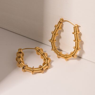 Gold-Plated Stainless Steel Hoop Earrings Shop One Place