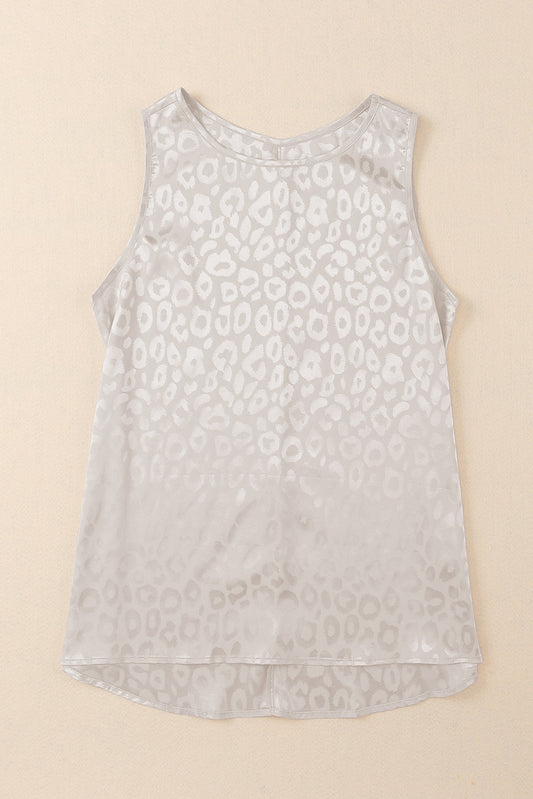 Leopard Round Neck Wide Strap Tank Shop One Place
