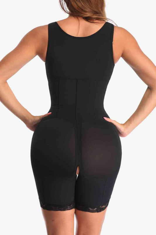 Full Size Zip-Up Lace Detail Shapewear Shop One Place