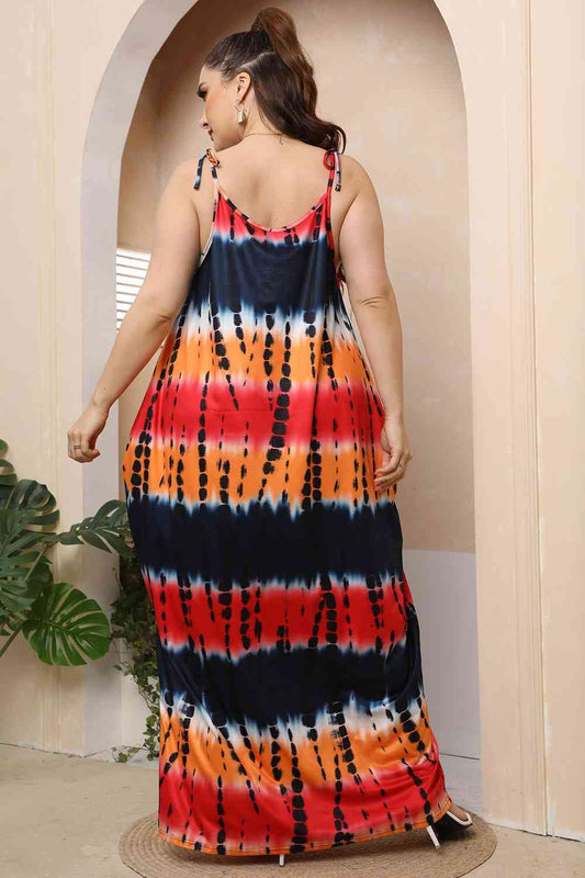 Plus Size Tie-Shoulder Maxi Dress Shop One Place