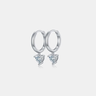 1 Carat Moissanite 925 Sterling Silver Heart Earrings Shop One Place