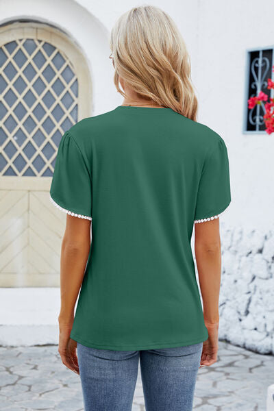 Round Neck Petal Sleeve T-Shirt Shop One Place
