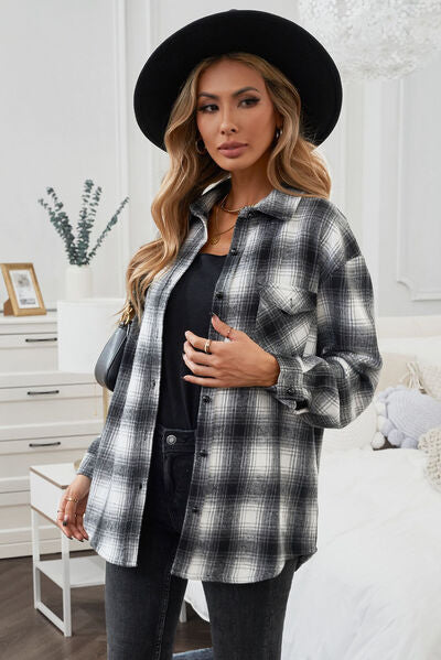 Plaid Button Up Long Sleeve Shirt Shop One Place