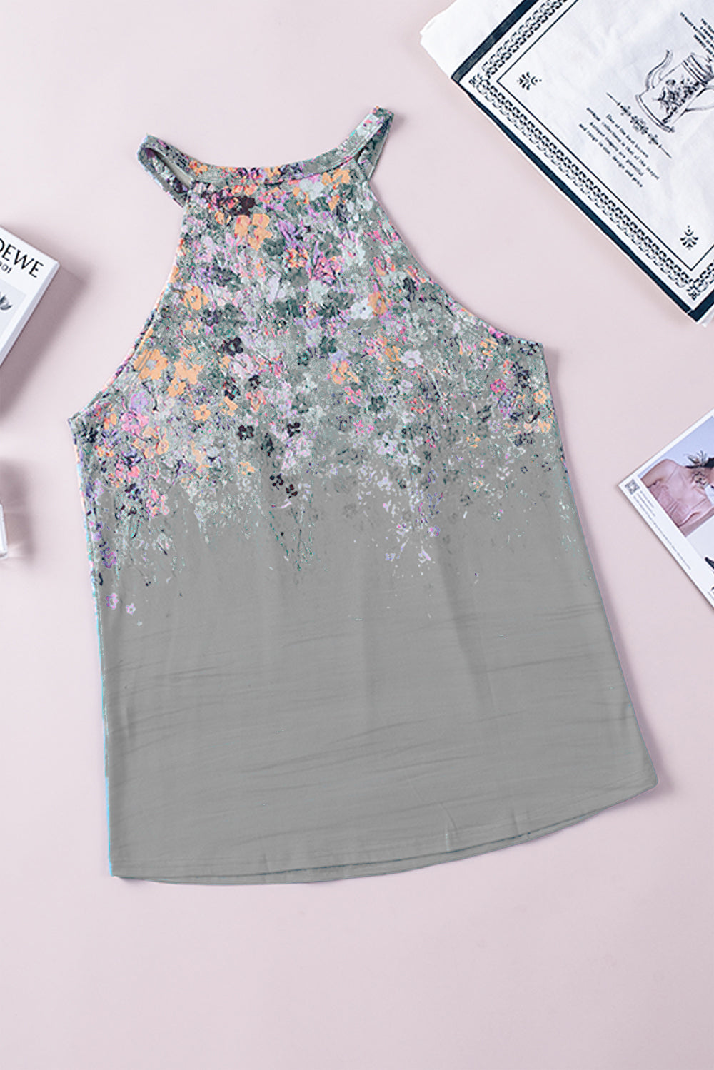 Printed Round Neck Sleeveless Top Shop One Place