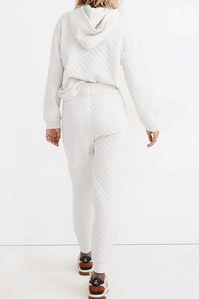 Dropped Shoulder Hoodie and Drawstring Pants Set Shop One Place