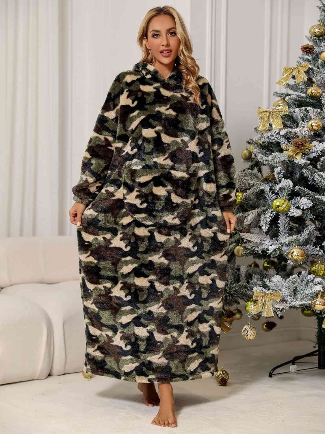 Camouflage Hooded Teddy Night Dress Shop One Place
