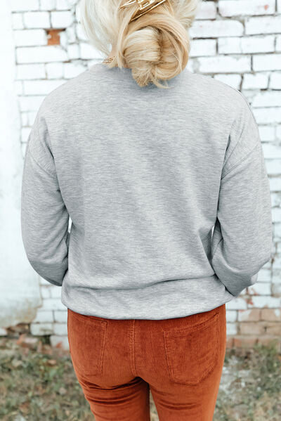 Lucky Clover Sequin Round Neck Sweatshirt Shop One Place