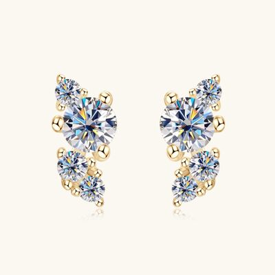 925 Sterling Silver Moissanite Stud Earrings Shop One Place