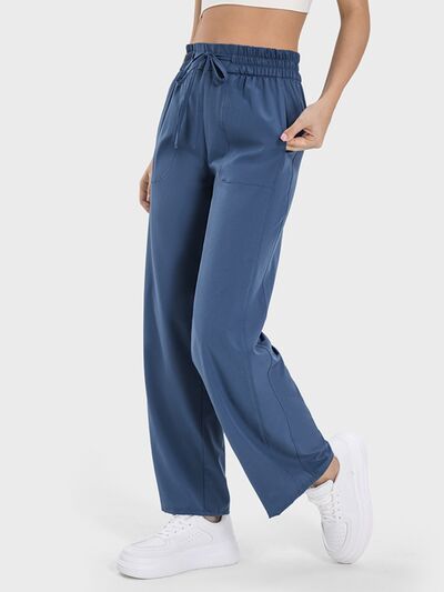 Drawstring Pocketed Active Pants Shop One Place