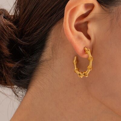 18K Gold-Plated Stainless Steel C-Hoop Earrings Shop One Place