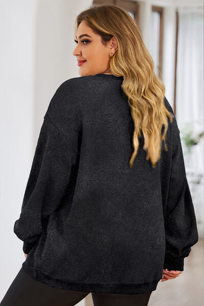 Plus Size LUCKY Round Neck Sweatshirt Shop One Place