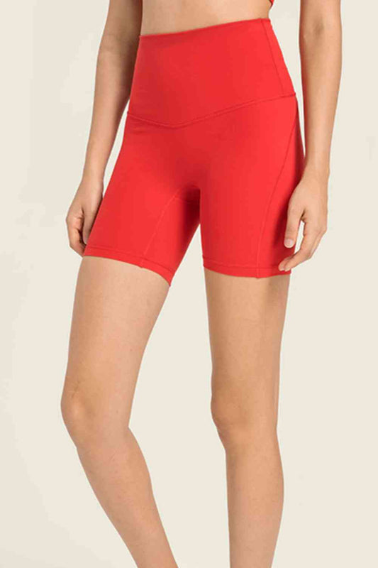 Seamless High-Rise Wide Waistband Biker Shorts Shop One Place