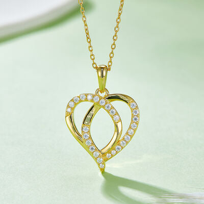 Moissanite 925 Sterling Silver Heart Shape Necklace Shop One Place