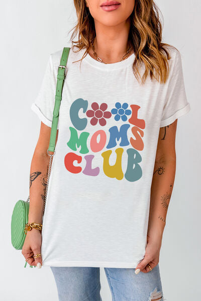 COOL MOMS CLUB Round Neck Short Sleeve T-Shirt Shop One Place