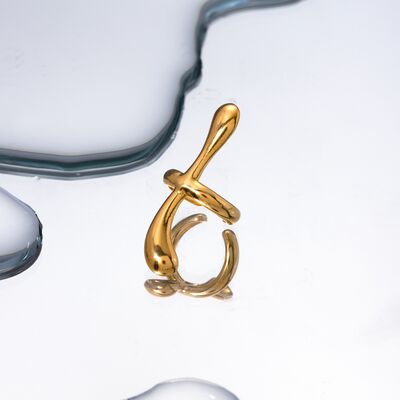 18K Gold-Plated Stainless Steel Cuff Earrings Shop One Place