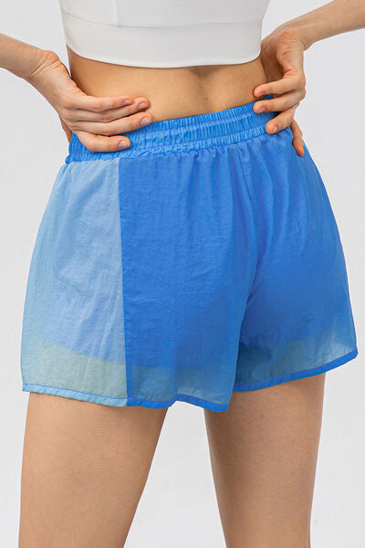 Color Block Drawstring Active Shorts Shop One Place
