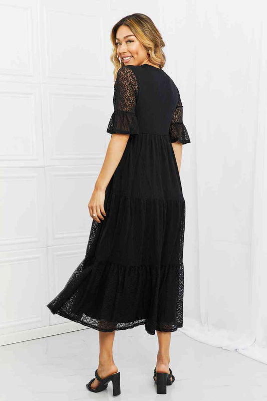 P & Rose Lovely Lace Full Size Tiered Dress Shop One Place