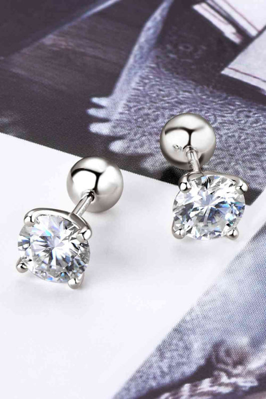 2 Carat Moissanite 925 Sterling Silver Stud Earrings Shop One Place