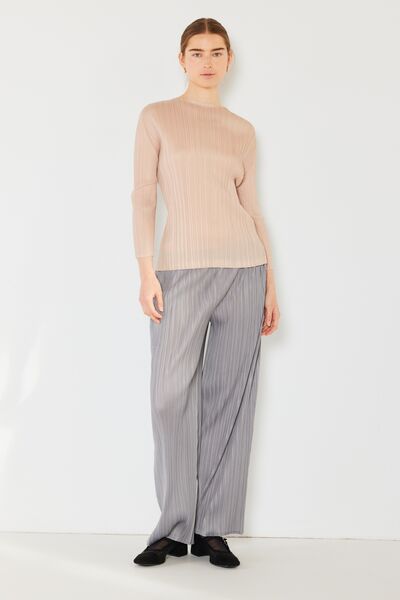 Marina West Swim Pleated Long Sleeve Boatneck Top Shop One Place