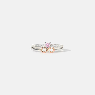 Heart Number 8 Zircon Double-Layered Ring Shop One Place