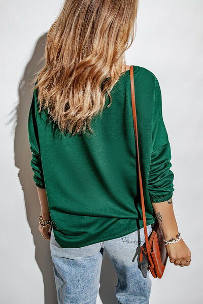 Round Neck Long Sleeve T-Shirt Shop One Place