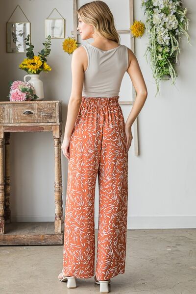 Heimish Full Size Printed Tied Straight Casual Pants Shop One Place