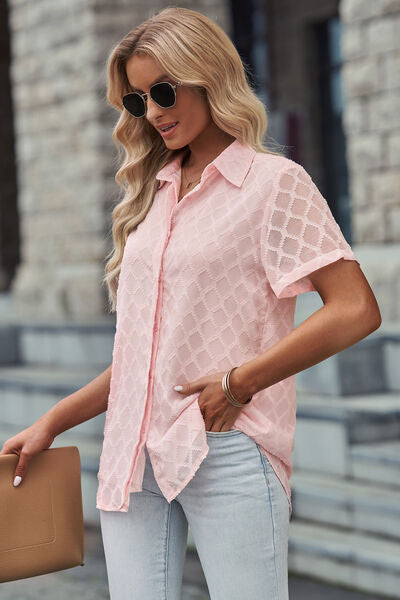 Button Up Short Sleeve Shirt Shop One Place