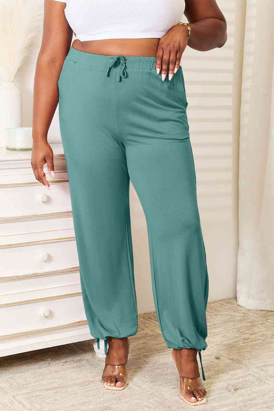 Basic Bae Full Size Soft Rayon Drawstring Waist Pants with Pockets Shop One Place