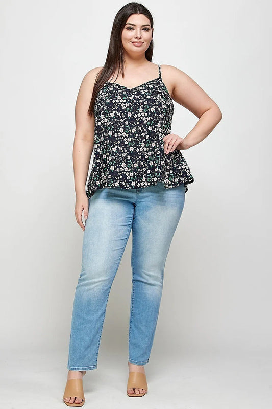 Plus Size, Ditsy Floral Print Cami Top Shop One Place