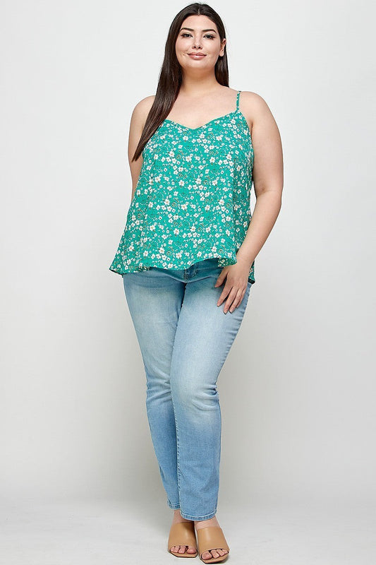 Plus Size, Ditsy Floral Print Cami Top Shop One Place