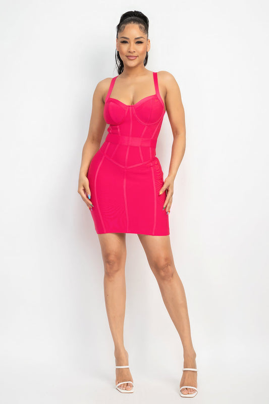 Sweetheart Wide Strap Bandage Dress Shop One Place