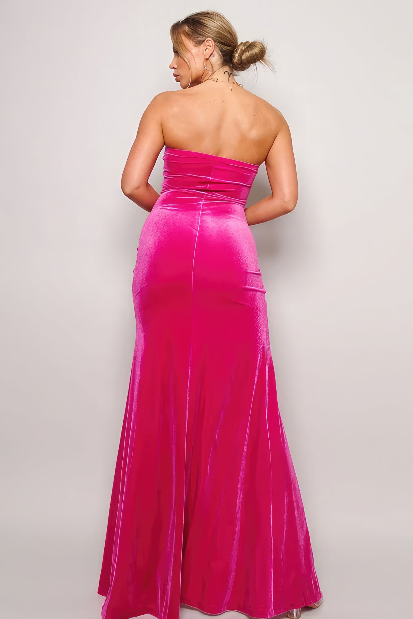 Strapless Sweetheart Maxi Velvet Dress Shop One Place