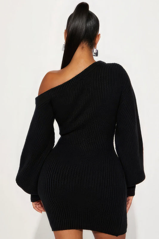 Sweater Knit Mini Dress Shop One Place