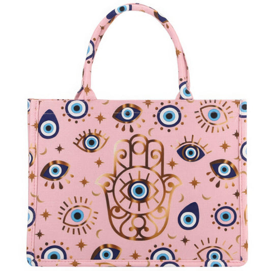 Evil Eye Hamsa Print Tote Bag Shop One Place