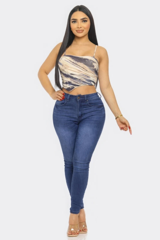 Mesh Print Top Shop One Place