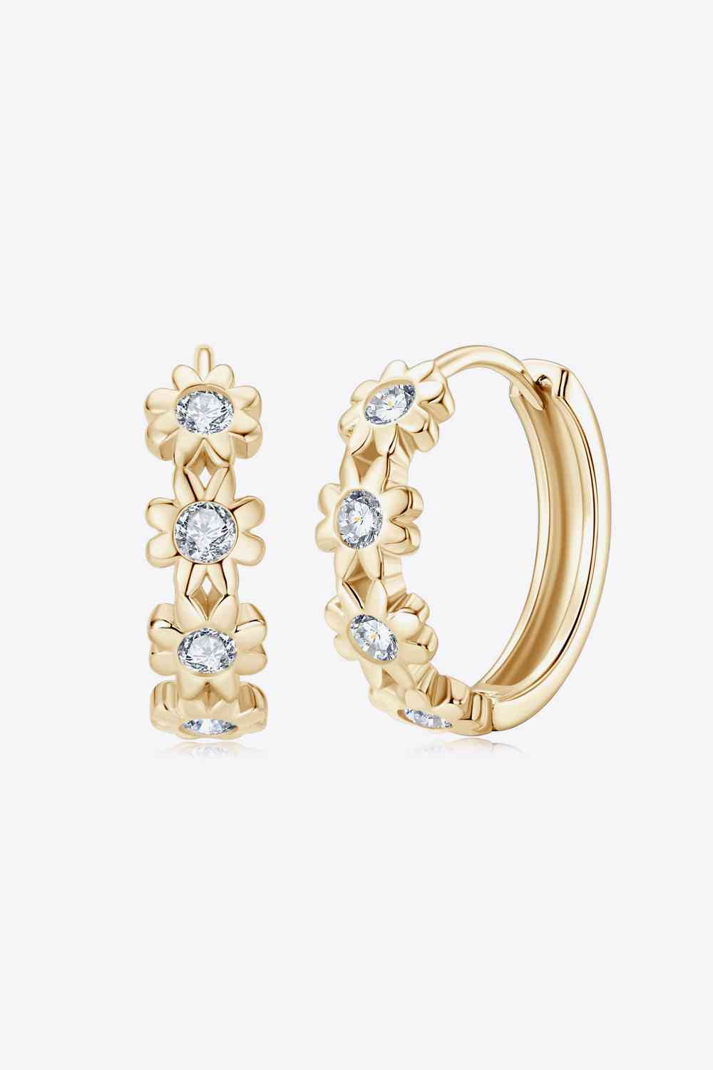 Moissanite 925 Sterling Silver Huggie Earrings Shop One Place