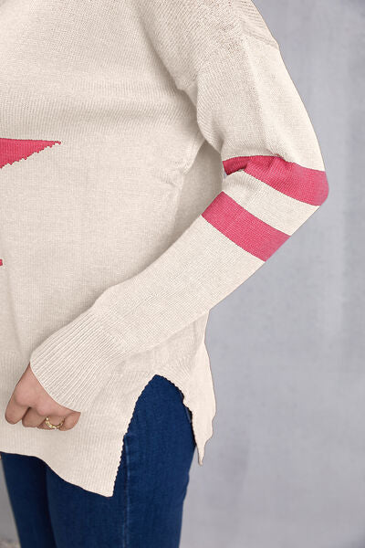 Star Scoop Neck Dropped Shoulder T-Shirt Shop One Place