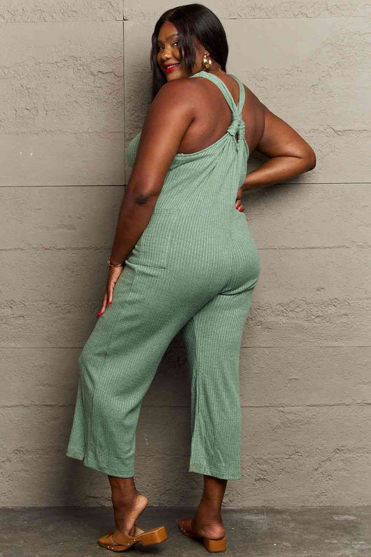 HEYSON Don't Get It Twisted Full Size Rib Knit Jumpsuit Shop One Place