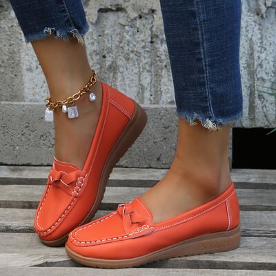 Weave Wedge Heeled Loafers Shop One Place