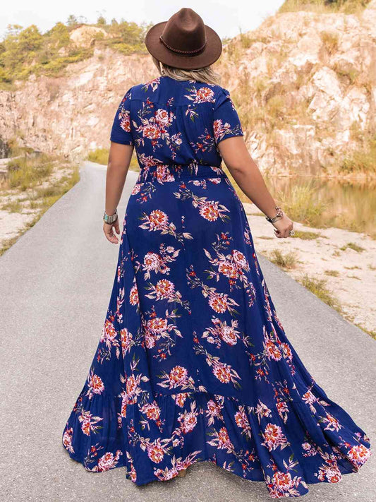 Plus Size V-Neck Maxi Dress Shop One Place