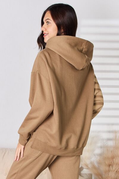 RISEN Drawstring Drop Shoulder Long Sleeve Hoodie Shop One Place